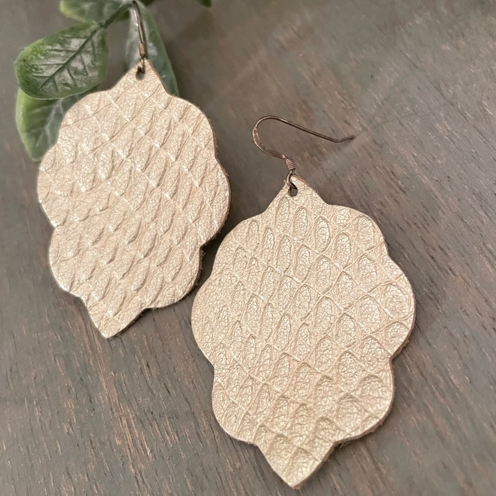 Embossed Leather Earrings